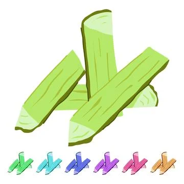 Stump wood log vector cartoon graphic Stock Illustration