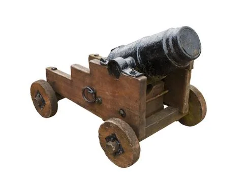 Stumpy seige cannon isolated on white background Foto stock