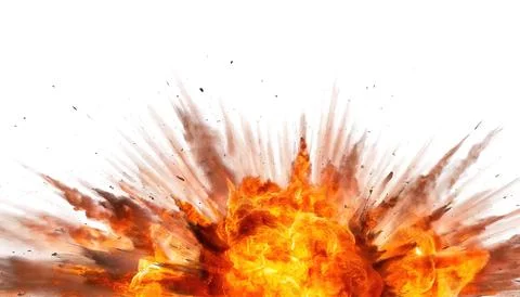 Stun flash grenade, flashbang, thunderflash, or sound bomb, fire explosion .. Foto stock