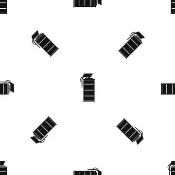 Stun grenade pattern seamless black Stock Illustration