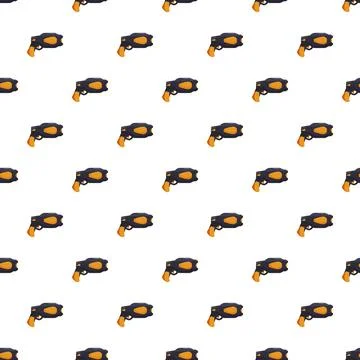 Stun gun electroshock weapons repeating on white background Stock Illustration