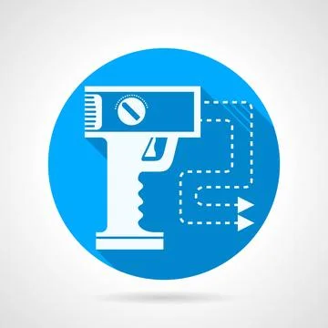 Stun gun flat vector icon Blue round vector icon with white silhouette stu... 스톡 사진