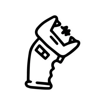 Stun gun line vector doodle simple icon Stock Illustration
