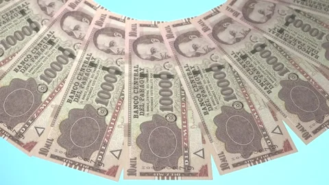 Stunning 10000 Looping Design Guarani Curency of Paraguay Stock Footage 308478530