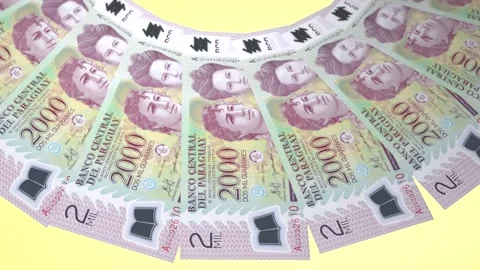 Stunning 2000 Looping Design Guarani Curency of Paraguay Video stock 308479962