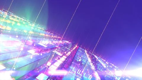 A stunning 3d illustration of a computer space structure depicted in a hologr Stock Illustration