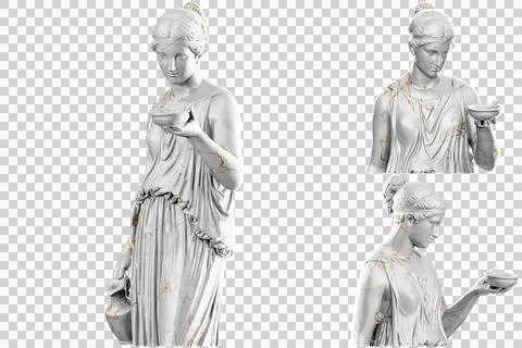 Stunning 3D render of Hebe, goddess of youth, in elegant pose.. Stock Illustration