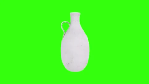 Stunning 3D rendering of a ceramic jug with vibrant green background Stock-Footage 297584356