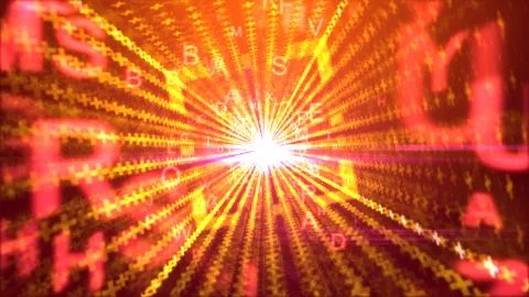 A stunning 3d rendering of soaring yellow letters with big S, U, and A, movin Stock Illustration