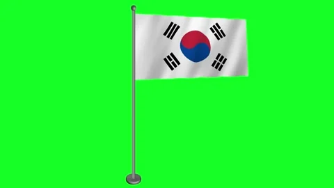 Stunning 3D Rendering of South Koreas National Flag in Motion on Green Scree Stock Footage 273738089