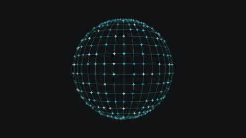 Stunning 3d sphere of green dots on a black background Stock-Footage 279583883