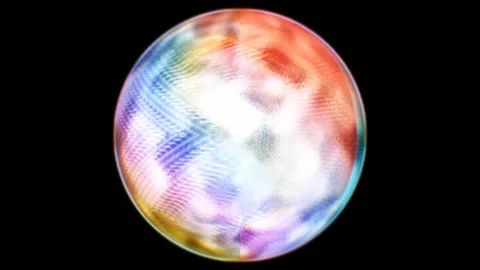 A stunning 3D sphere showcases a vibrant array of colors and patterns Stock Footage 307494861