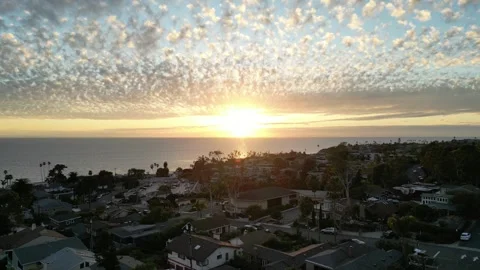 Stunning 4K Aerial Views of Laguna Beach – Ocean Cliffs, Coves, and Sunset Skies Stock Footage 321663705