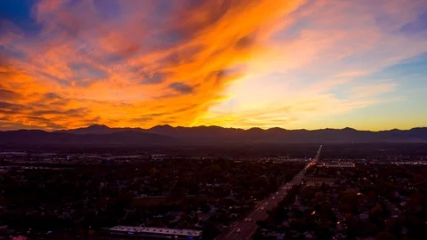 Stunning 4k Sunset Aerial Time-lapse Stock Footage 105039005