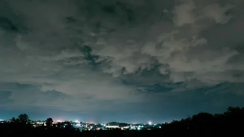 A stunning 4K Time lapse of a storm moving over  the landscape of suburban area Stock Footage 265246262
