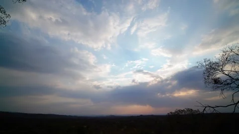 Stunning 4k timelapse of a sunset over a camping ground, Stock Footage 284378715