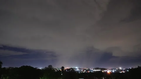 A stunning 4k video of a rain cloud moving across a suburban area raining Stock Footage 263770725
