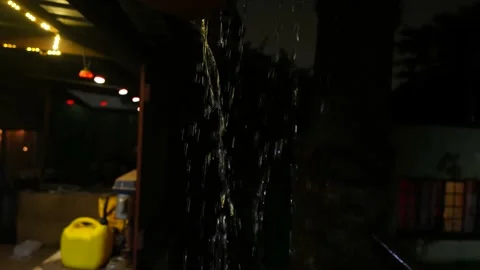 A Stunning 4k Video of a rain lightning storm properly coming down Stock Footage 232207301