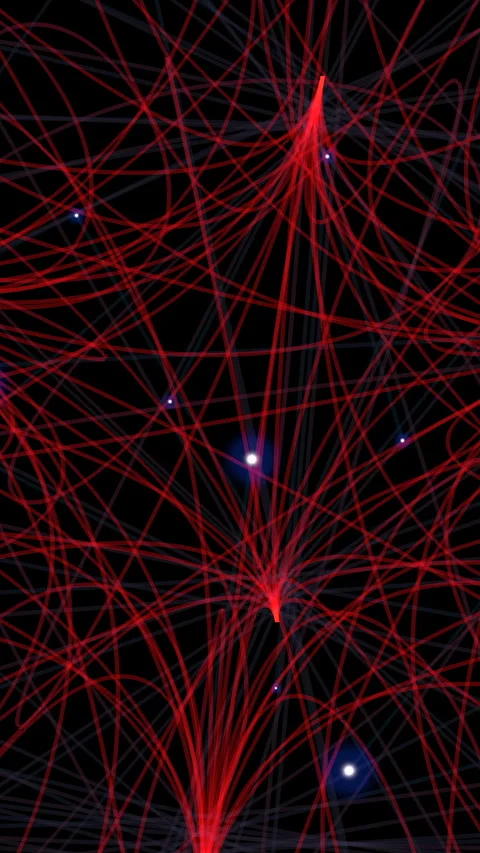 A Stunning Abstract Network of Interconnected Lines Set Against a Dark Stock Footage 288648963