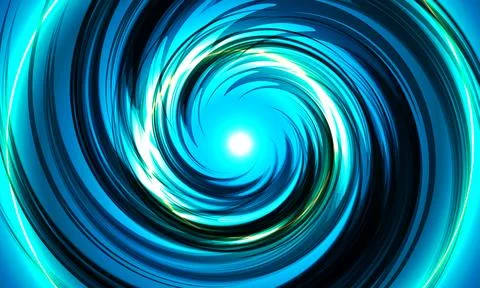 Stunning abstract vortex background in vibrant blue tones with a glowing center. Stock Illustration