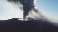 Stunning Aerial Footage Of Volcanic Crater Erupting Ash And Steam Stock Footage