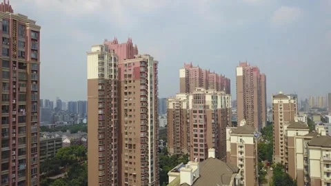 Stunning aerial HD view of upscale residential area in Changsha, Hunan Stock Footage 304221831