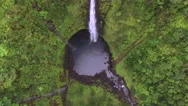 Stunning Aerial Shot Of Big Waterfall - Akaka Falls, Big Island, Hawaii Stock Footage