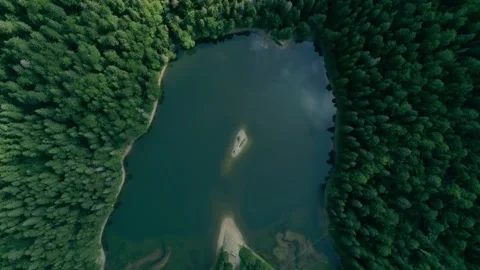 Stunning aerial top view of pristine mountain Stock Footage 326936850