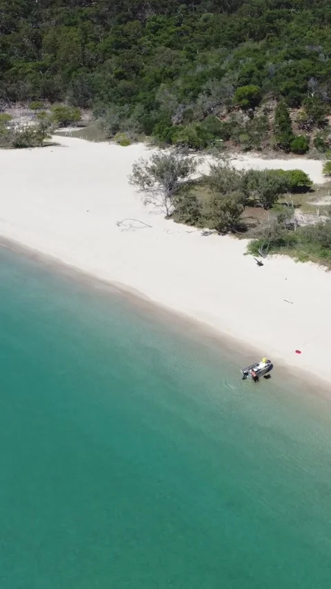 Stunning Aerial vertical View of Great Keppel Island, Queensland Australia Stock Footage 276633723
