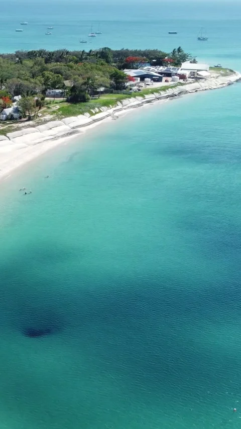 Stunning Aerial vertical View of Great Keppel Island Captured in 4K Resolution Stock Footage 276633770