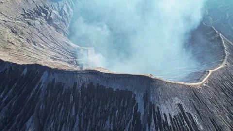 Stunning Aerial View of Active Mount Bromo in East Java, Indonesia Stock-Footage 317545075