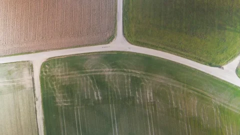 Stunning aerial view captured by drone, showcasing the intricate patchwork of Stock Footage 330377372