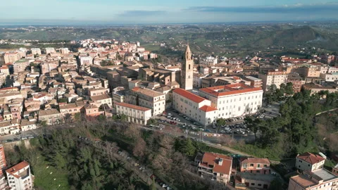 Stunning Aerial View of Chieti: Exploring the Italian Town Skyline Stock Footage 304881478