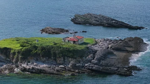 Stunning aerial view of the hermitage of El Carmen, an ancient chapel on a Video stock 336327331