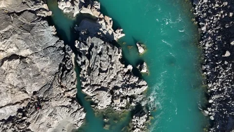 Stunning Aerial View of the Indus River, Pakistan Stock Footage 345776563