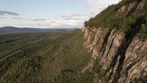 Stunning aerial view of rugged cliffs Stock Footage 137866802