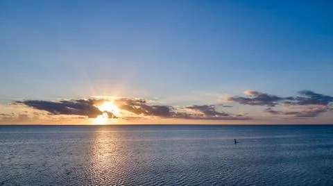 Stunning Aerial View of Sunset on South Padre Island taken with Drone Stock Photos