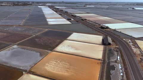 Stunning Aerial View of Thailands Unique Salt Flats A Significant Natural Stock Footage 301409220