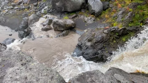 Stunning aerial view of the waterfall Video stock 140576920