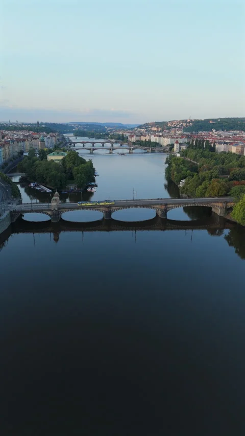 Stunning Aerial Views Showcasing the Remarkable Historic Bridges and Serene Stock-Footage 325044589