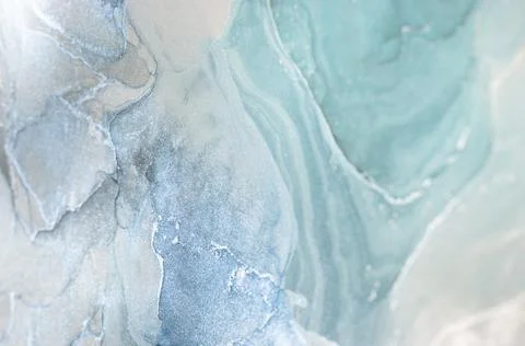 Stunning alcohol ink abstract art showcasing soft blue and gray hues in fluid 스톡 사진