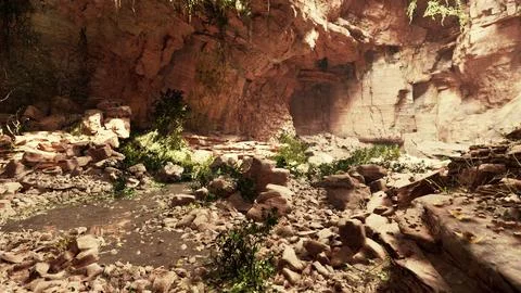 Stunning ancient cave in the tropical forest Stock Illustration