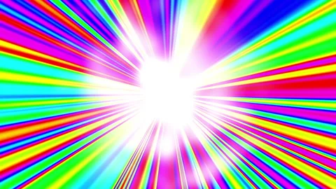 A Stunning and Colorful Light Rays Explosion Captured in Vibrant Abstract Art Stock Footage 295158854