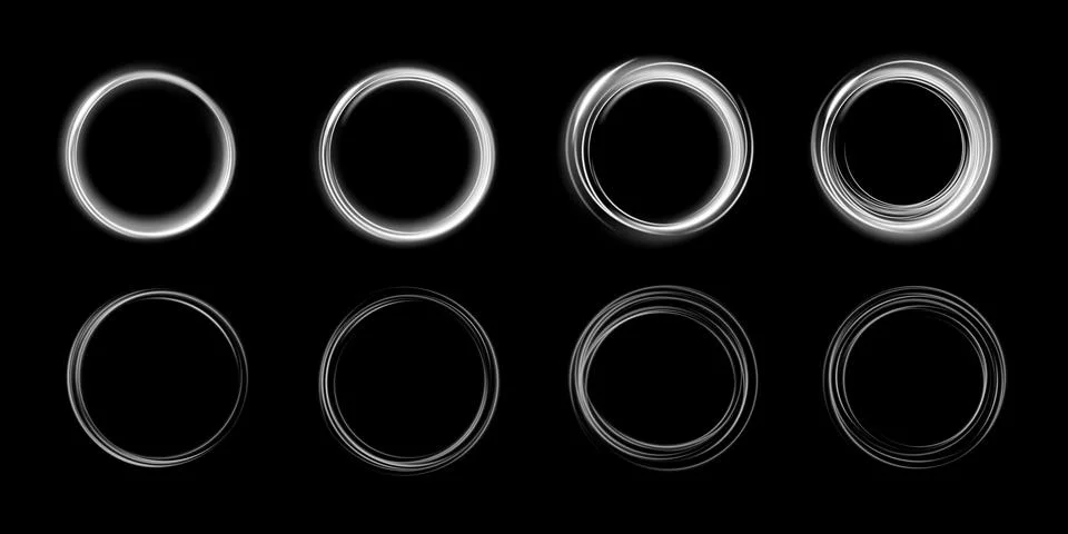 Stunning and Elegant Circular Patterns set against a Black Background, ideal for Stock Illustration