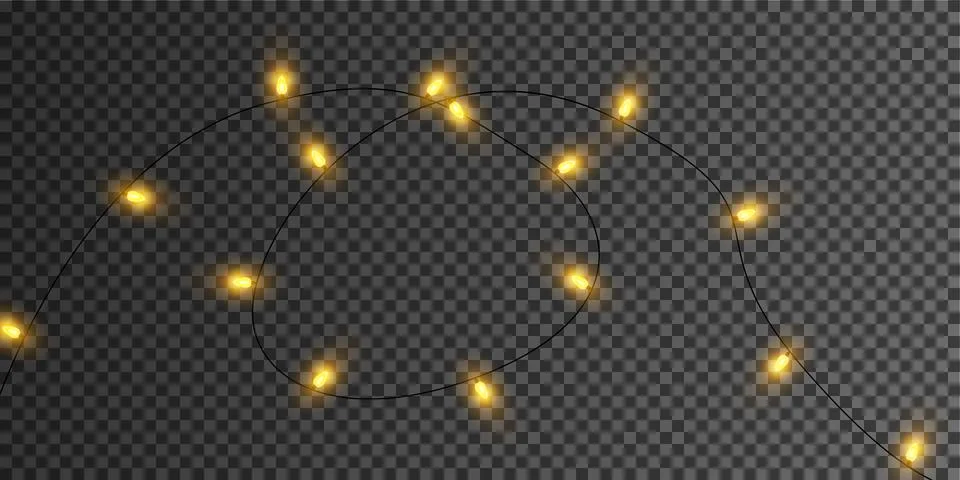 A Stunning and Impressive String of Beautiful Vibrant Yellow Lights Set Against Stock Illustration