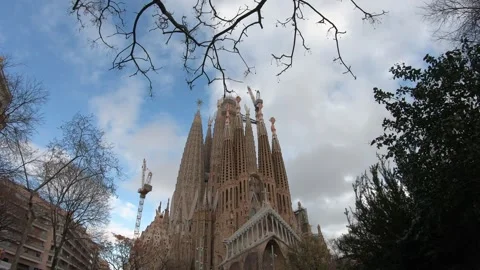 Stunning Architectural Marvel Against a Clear Sky Stock Footage 314059916