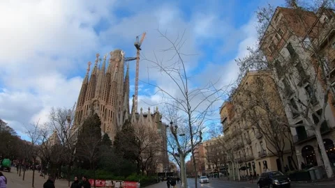 Stunning Architectural Marvels Under Blue Skies Stock Footage 314059972