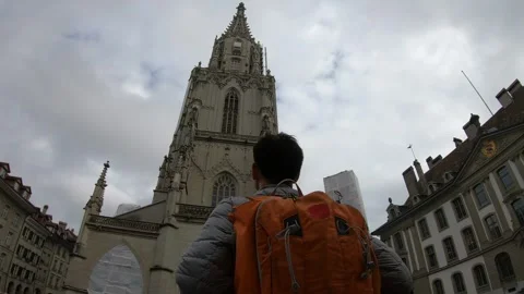 Stunning Architectural View of Historic Tower Against Urban Landscape Video stock 314786952