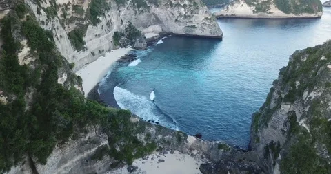 Stunning Bali Beach and Cliffs Drone Shot Stock Footage 106788482