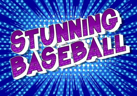Stunning Baseball - Vector illustrated comic book style phrase on abstract ba Stock Illustration